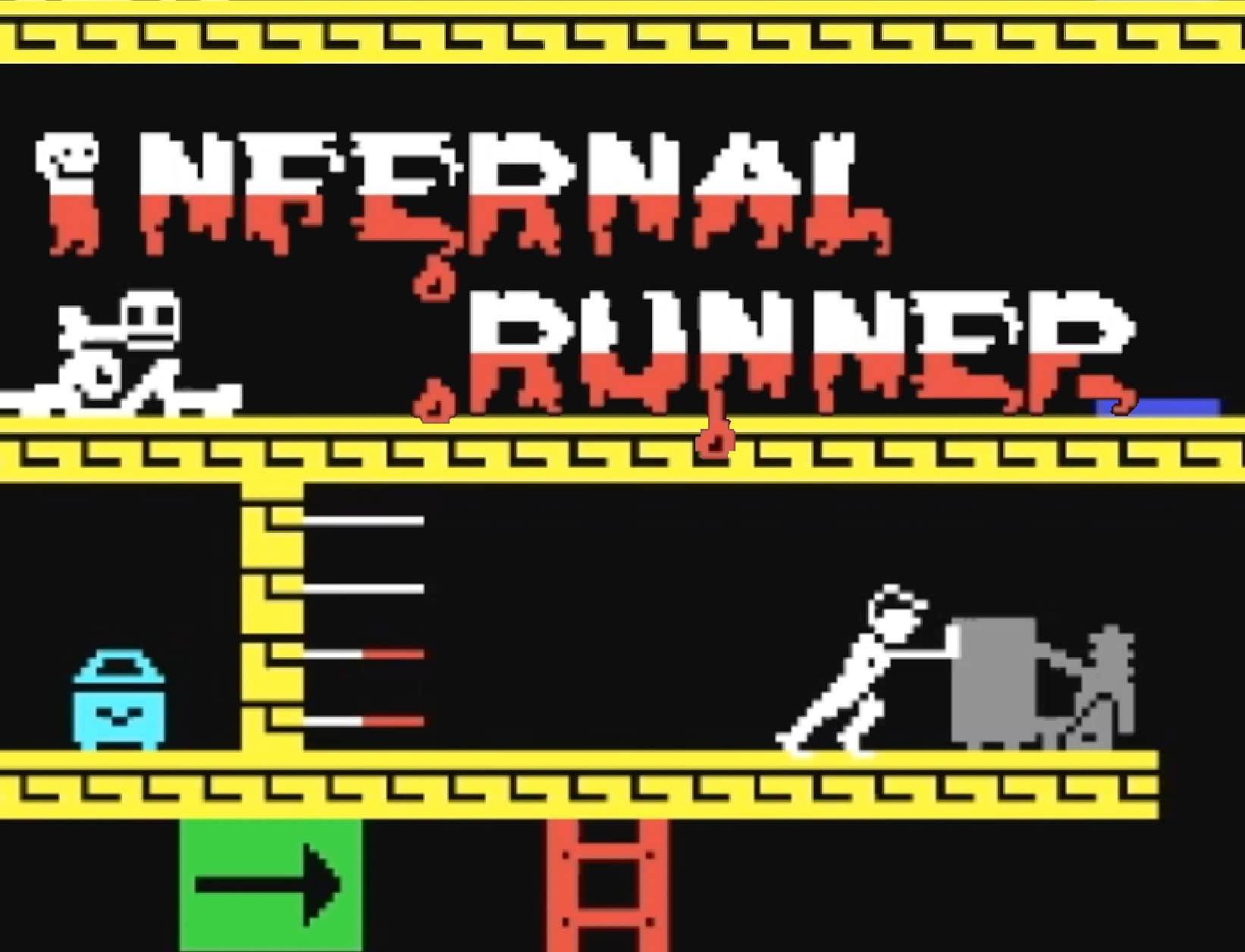 Pixelbeschallung - Infernal Runner (c64, 1985) - hier wird Gore groß ...